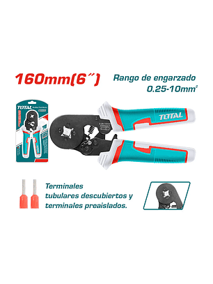 Pinza Crimpeadora Alicate Terminales Tubulares Thcpg2510