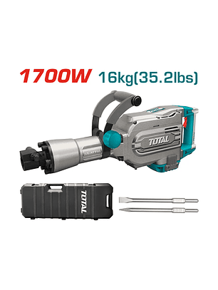 Demoledor Industrial 45J 1700W + 2 cinceles + Maleta TOTAL TH215456