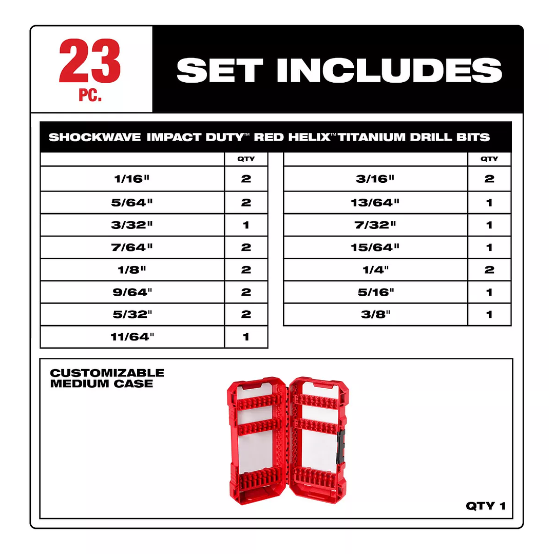 Juego De Brocas De Titanio De 23 Piezas Milwaukee 48-89-4631 3