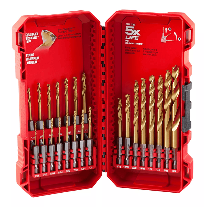 Juego De Brocas De Titanio De 23 Piezas Milwaukee 48-89-4631 1