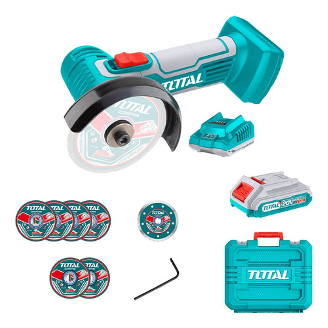 Mini Cortador Industrial + Bat 2ah + Carg + 7 Discos Total Color Pantone 322c Frecuencia 50 60hz 2