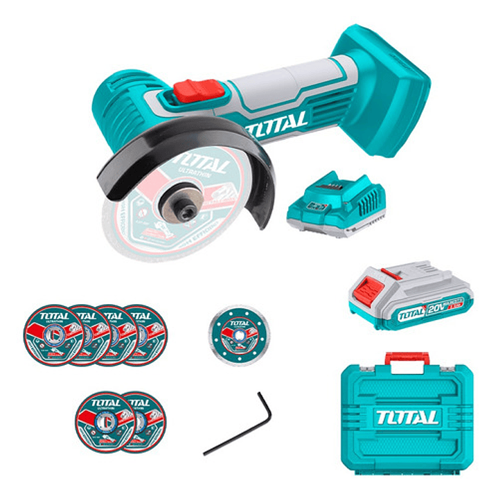 Mini Cortador Industrial + Bat 2ah + Carg + 7 Discos Total Color Pantone 322c Frecuencia 50 60hz 1