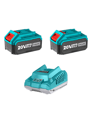 Pack 2 Baterías 4ah 20v + Cargador Inteligente Total