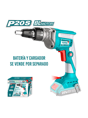 Atornillador Yesero Industrial Brushless 1/4” Hex 20v + Punta TOTAL