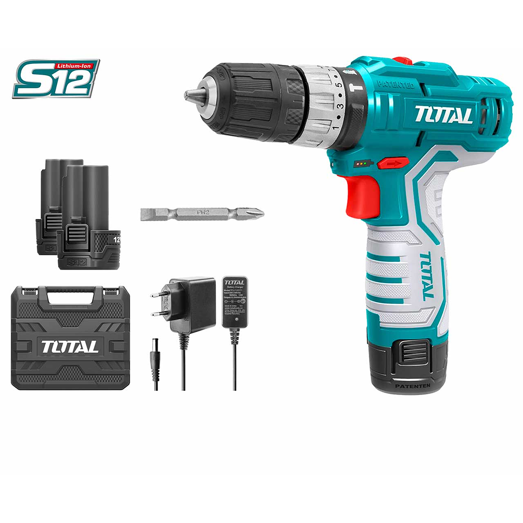 Taladro Percutor Inalámbrico 12V 10mm Total TIDLI1232 1