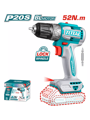 Taladro Inalámbrico BL Motor 20V 10mm 52Nm TDLI204531