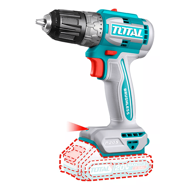 Taladro Inalámbrico BL Motor 20V 10mm 52Nm TDLI204531 1