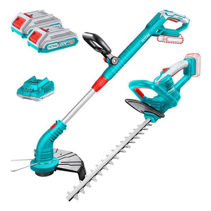 Orilladora Inal 300mm + Cortaseto Inal 460mm 20v +2bat Total 3