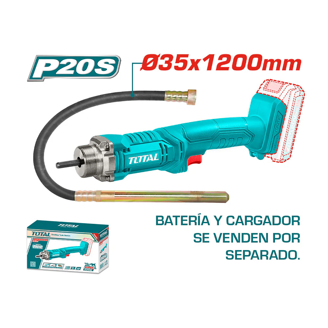 Vibrador De Hormigón 2300rpm Sonda 1200mm 20v Total 2