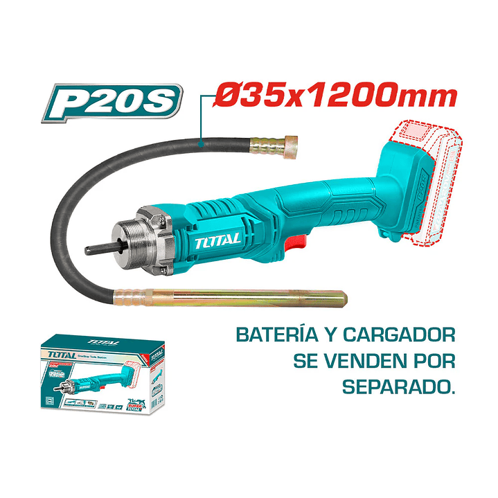 Vibrador De Hormigón 2300rpm Sonda 1200mm 20v Total 2