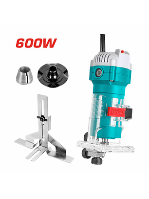 Fresadora Eléctrica 600W Medida de Trabajo 6mm + Accesorios
