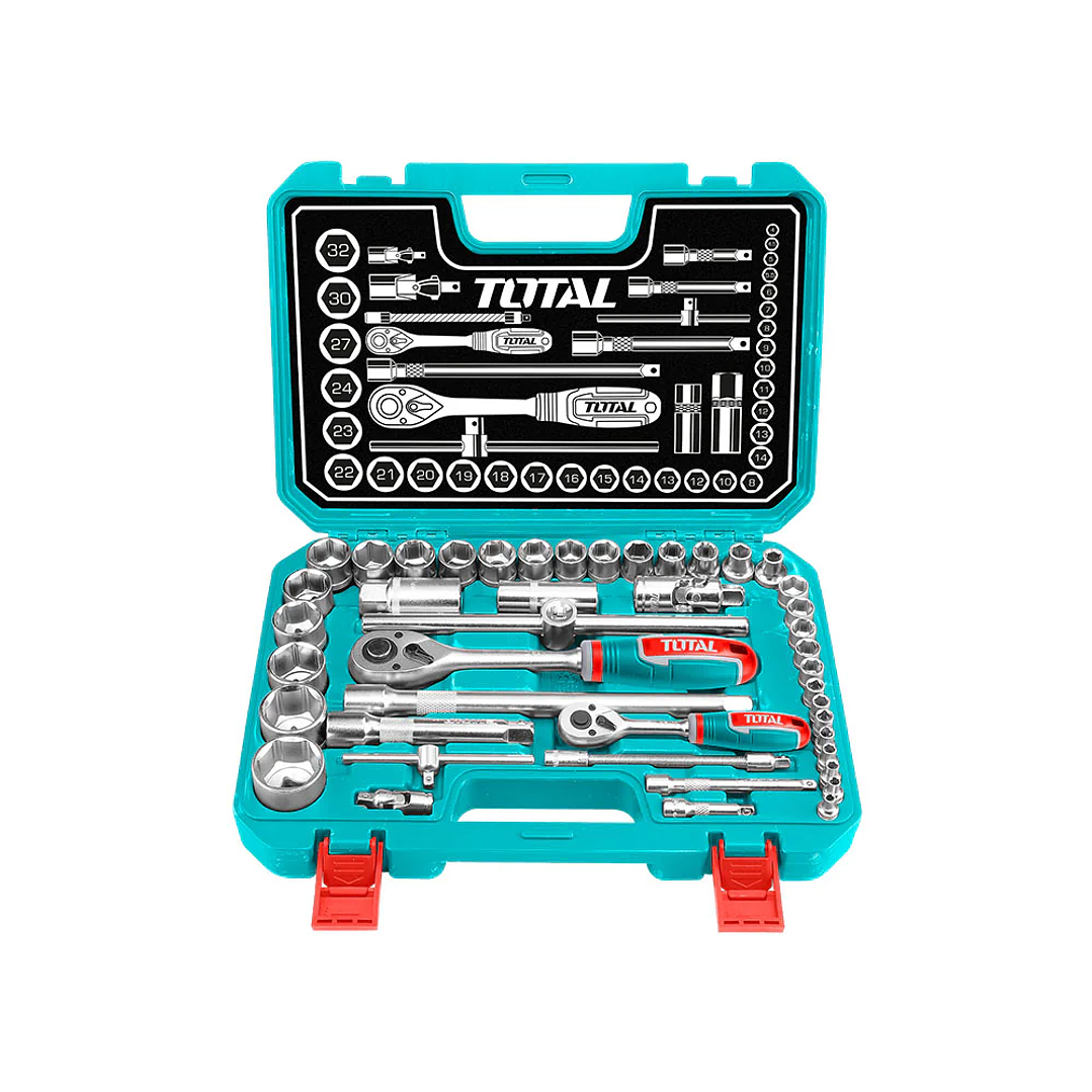 Set de 44 Dados de Acero Molibdeno 1/4''-1/2'' 1