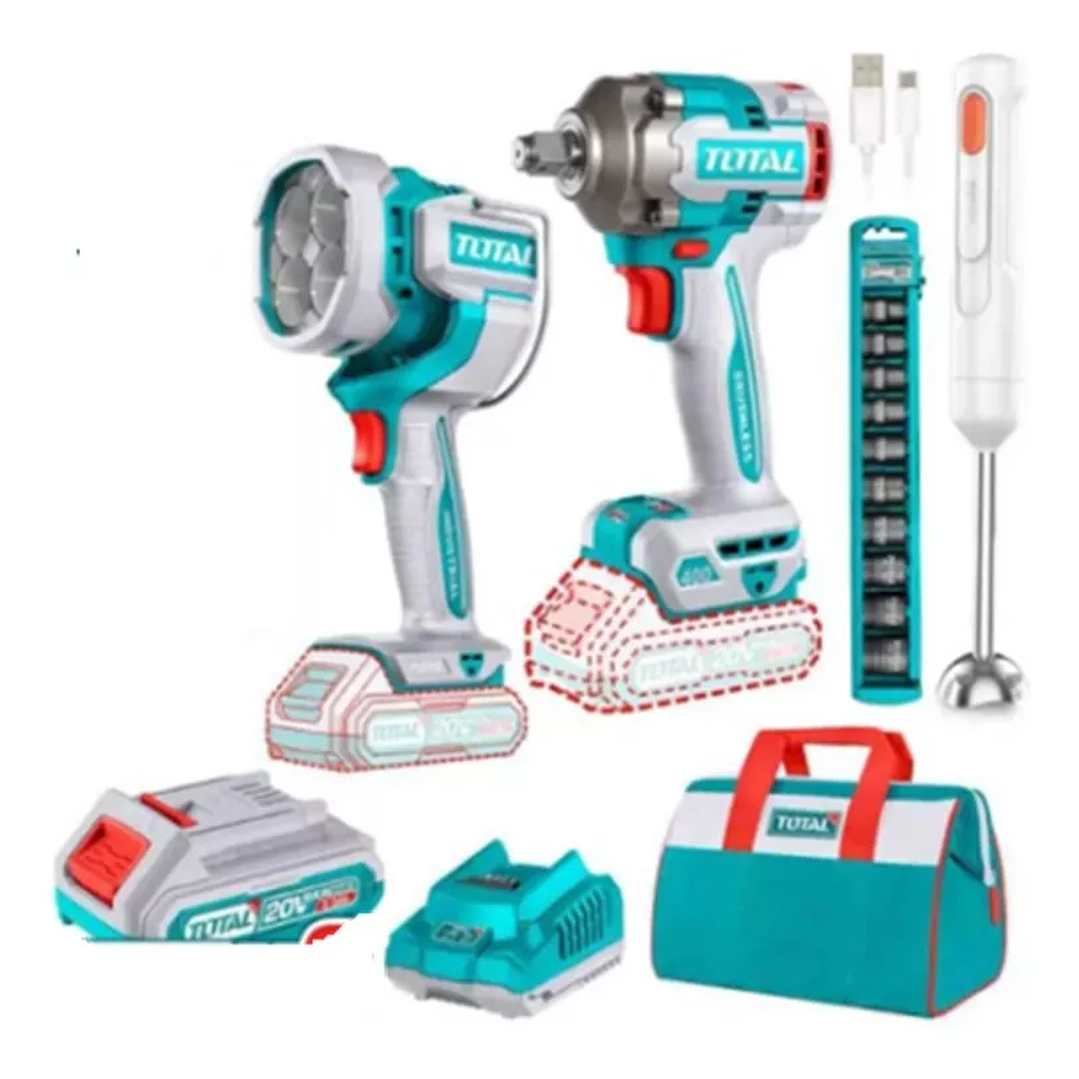 Kit Llave De Impacto + Lampara Inalambrica Tosli240961 1