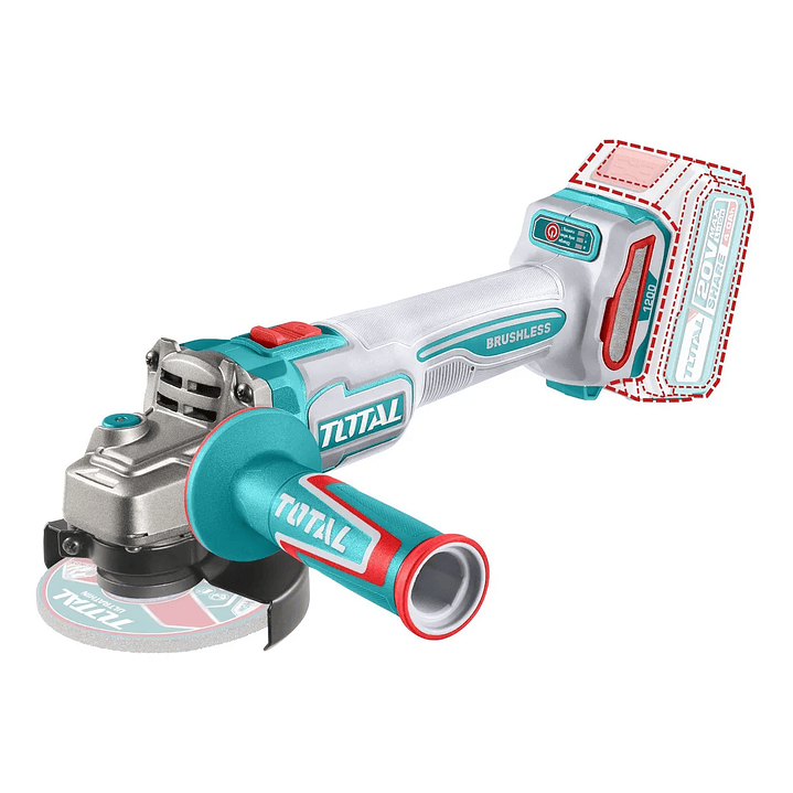 Amoladora Inalámbrica Total 20v Industrial - Motor Brushless  1