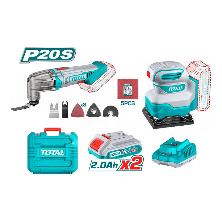 Set Lijadora/multifuncional Inal. 20v Total Tools Tckli20276 1