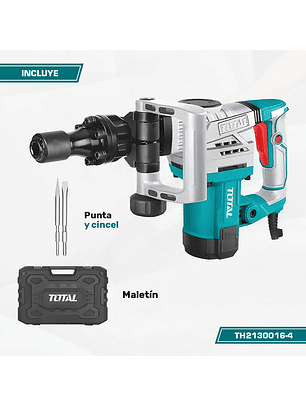 Martillo Cincelador Sds Hex 1300w 20j Total Th213006 Color Multicolor