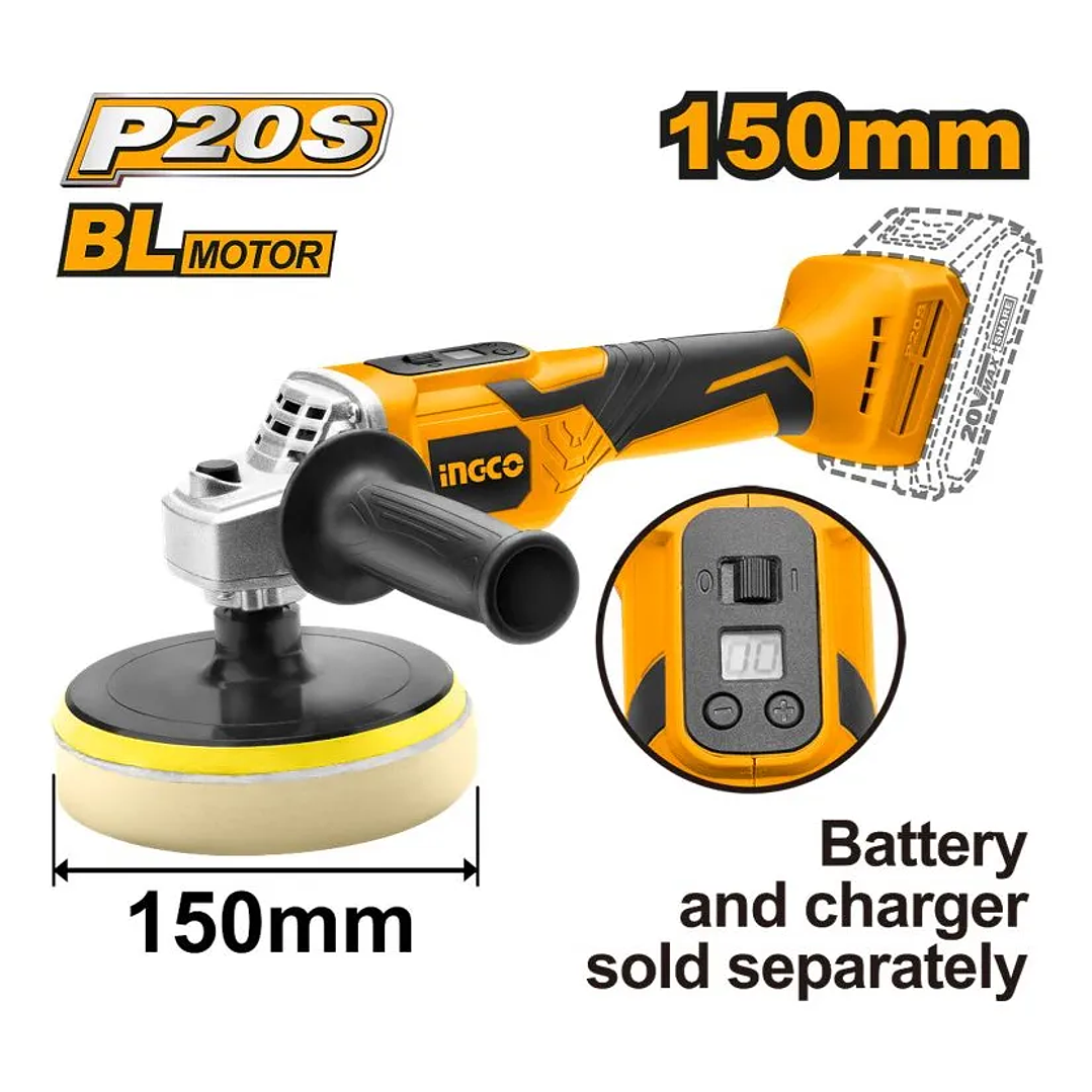 Pulidora Inalámbrica 20v 150mm Ingco apli2001 2