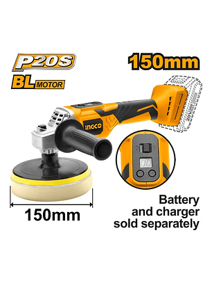 Pulidora Inalámbrica 20v 150mm Ingco apli2001