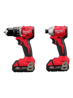 Kit taladro percutor y atornillador de impacto milwaukee 18v 3610-259