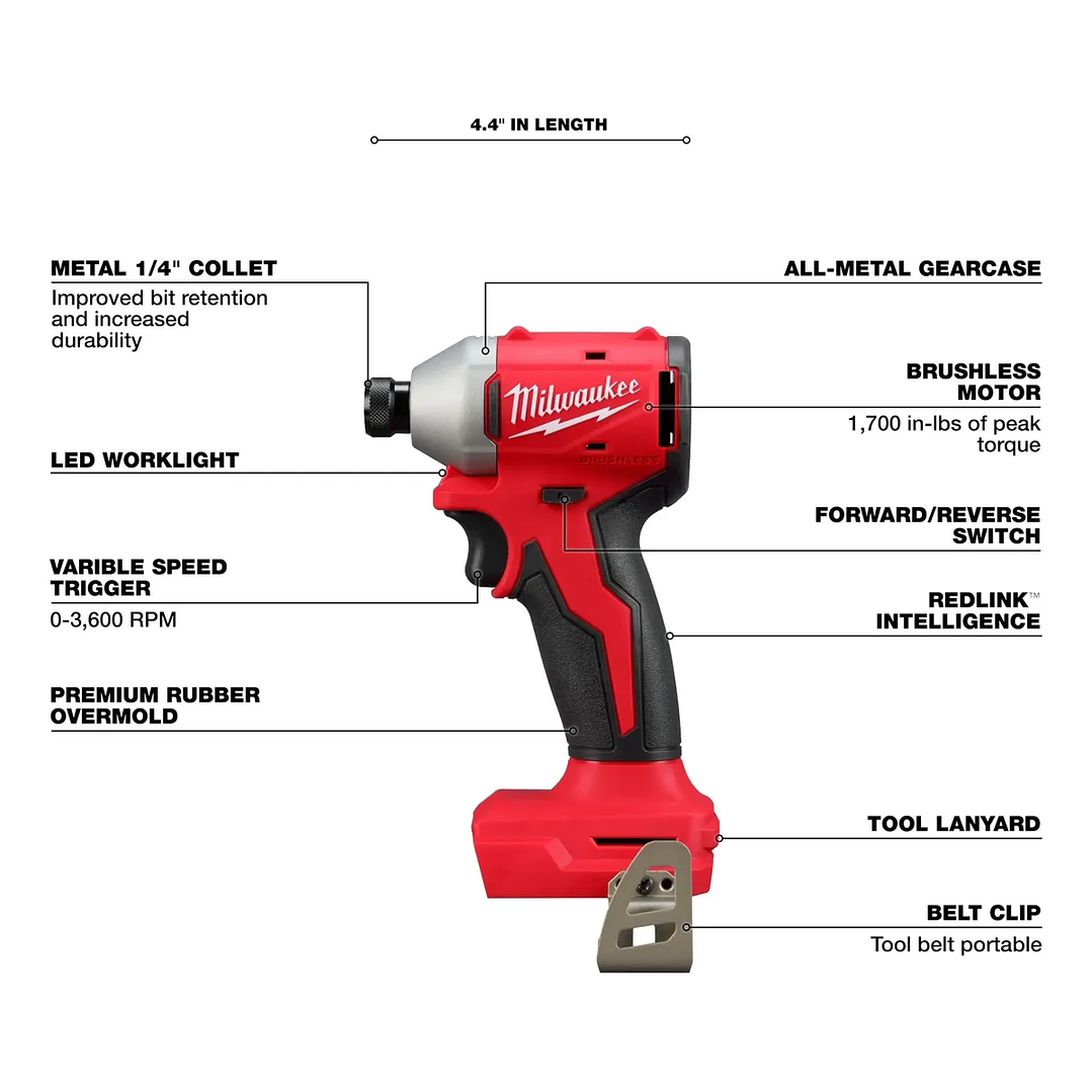 Kit taladro percutor y atornillador de impacto milwaukee 18v 3610-259 2