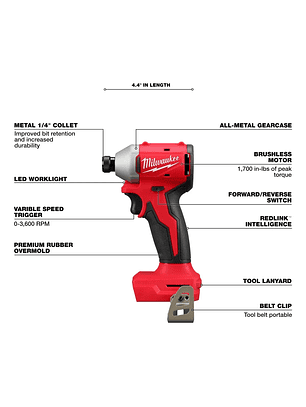Kit taladro percutor y atornillador de impacto milwaukee 18v 3610-259