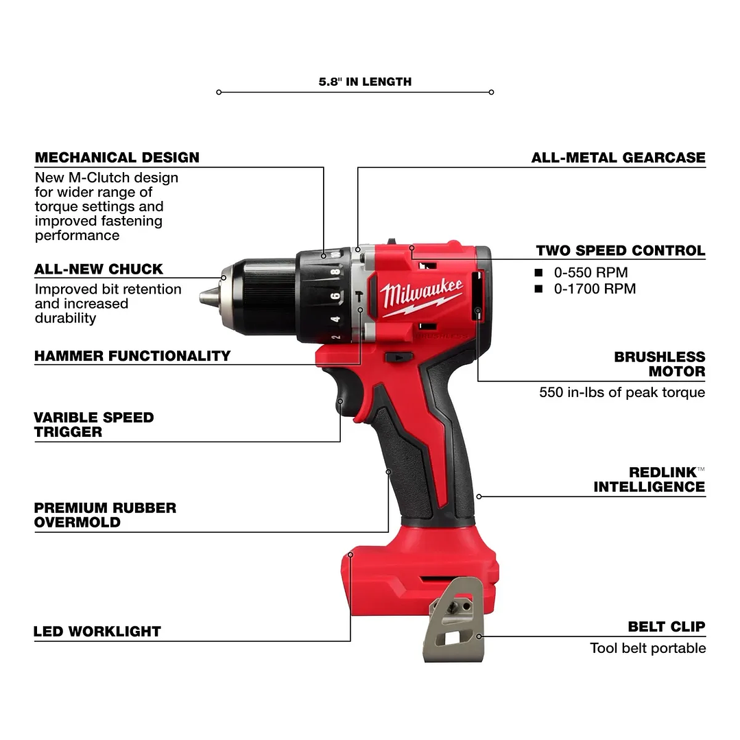 Kit taladro percutor y atornillador de impacto milwaukee 18v 3610-259 3