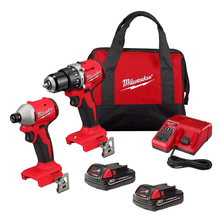 Kit taladro percutor y atornillador de impacto milwaukee 18v 3610-259 4