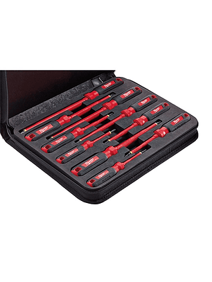 Juego de 10 destornilladores aislados de 1000 V con estuche  Milwaukee