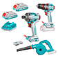 TOTAL COMBO 3PCS TOSLI250182 TALADRO +ATORNILLADOR+SOPLADOR - Miniatura 1