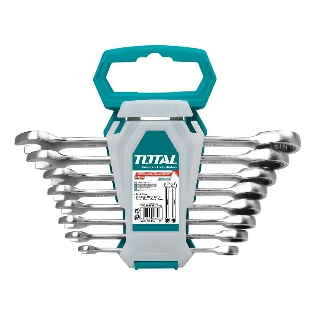 Set Juego Llaves Punta De Corona Con Chicharra 8 Pcs Total 1