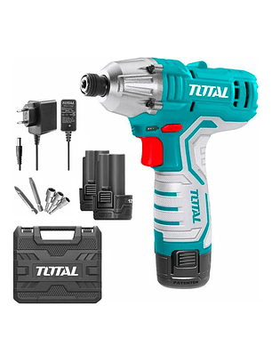 Atornillador De Impacto Inalambrico 1/4 12v+2bat+ Carg Total TIRLI1201