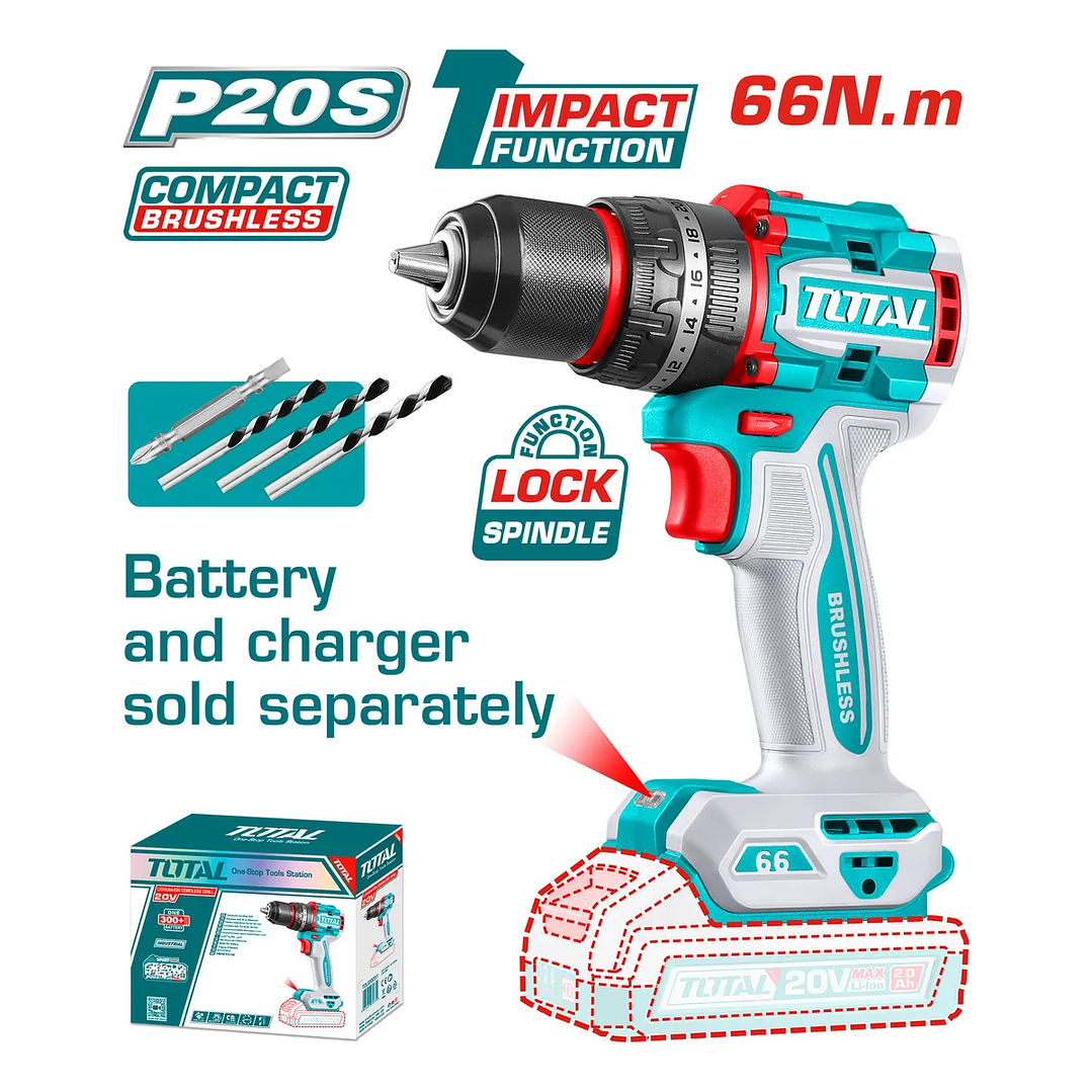 Taladro Percutor Inalambrico Total Tools Tidli206681 2