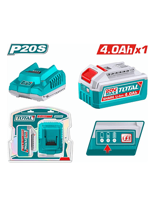 Pack Set Bateria 20v 4ah Y Cargador Total 20v Tfbcpk1012