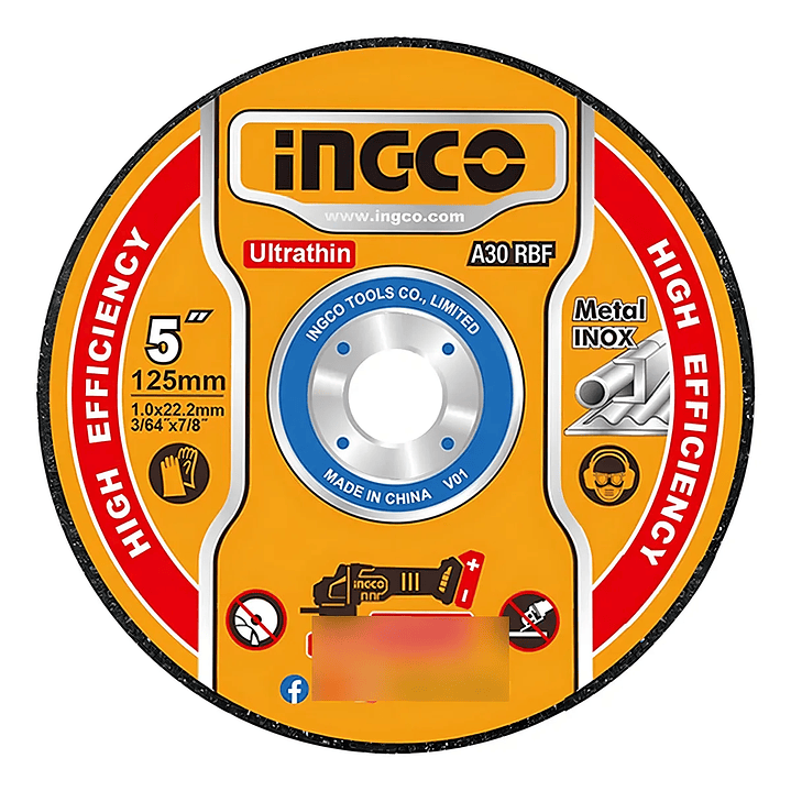 Disco De Corte P/ Metal Acero Inoxidable 125mm 25 Und Ingco 1
