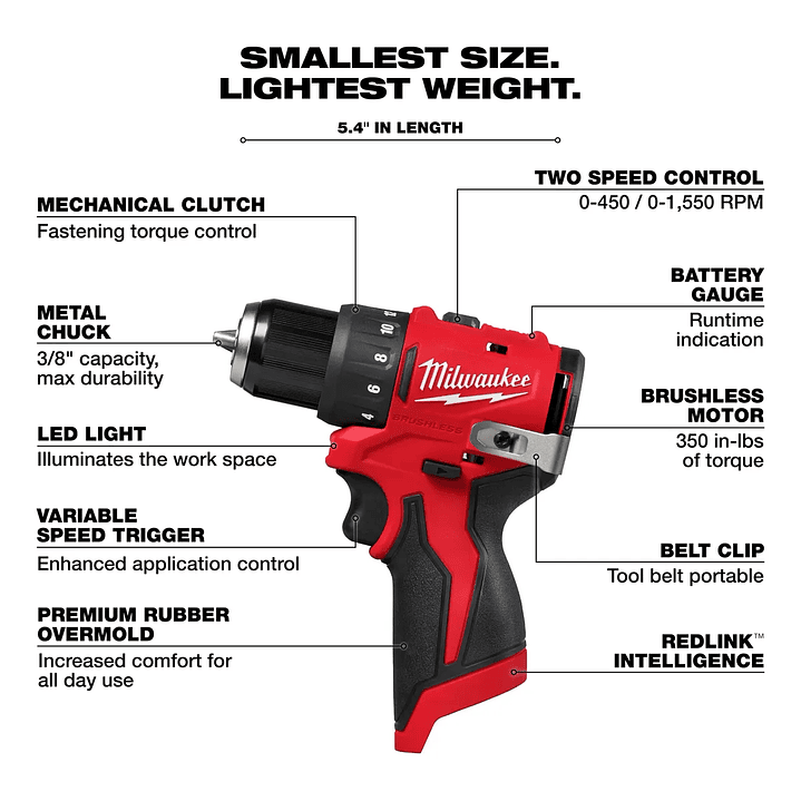 Milwaukee M12 Kit Taladro Y Atornillador Impacto 12v 3494-22 5