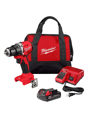 Taladro Atornillador 1/2 M18 Compacto Milwaukee Kit 3601-21p