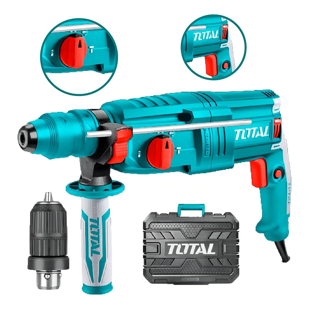 Rotomartillo Industrial Sds Plus 800w Con Adaptador Total 3