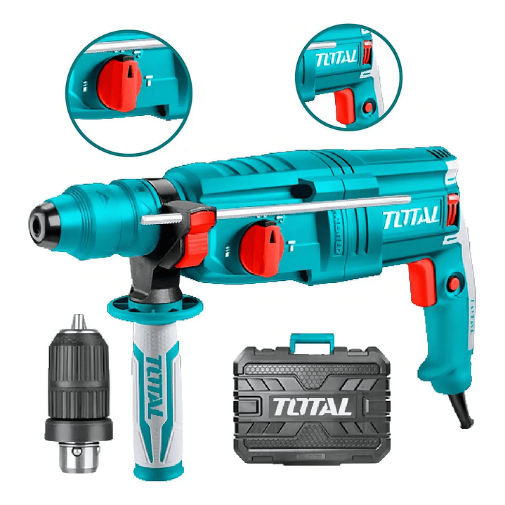 Rotomartillo Industrial Sds Plus 800w Con Adaptador Total 3