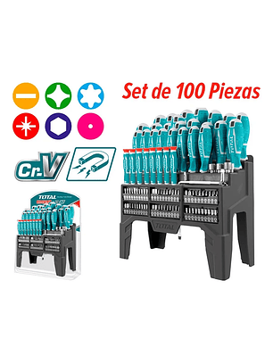 Set De Destornilladores + Puntas 100 Piezas Total