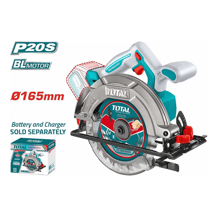 Sierra Circular Inalámbrica 6-1/2 Total Tools Tsli1652 2