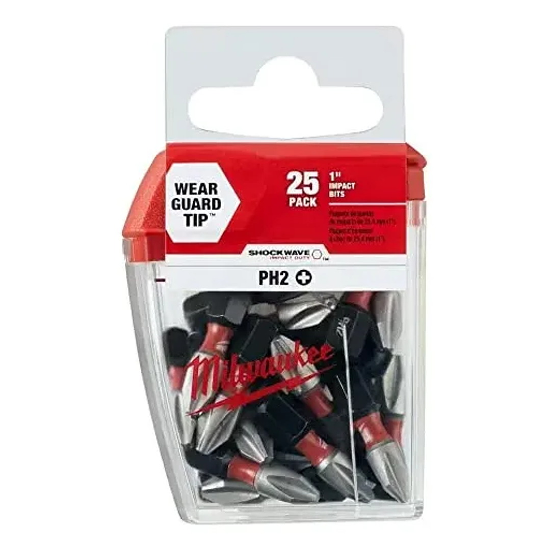 Puntas De Impacto Phillips 1 25un Milwaukee 48-32-4604 1