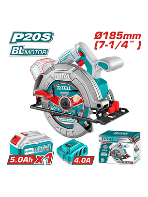 Sierra Circular Inal 185mm 20v + Batería 5AH Y Cargador Tsli1851