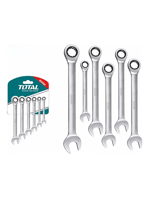 Set De 6 Llaves Combinadas Con Criquet 8-17mm Tht102rk566