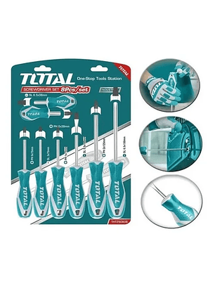 Kit De 8 Destornilladores Industrial Total Tht250608