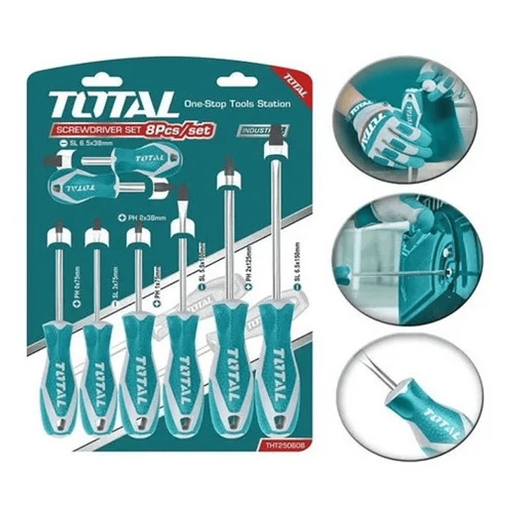 Kit De 8 Destornilladores Industrial Total Tht250608 1
