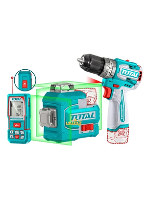 Combo Taladro + Nivel Láser 16v + Medidor Distancia Total TOSLI250101