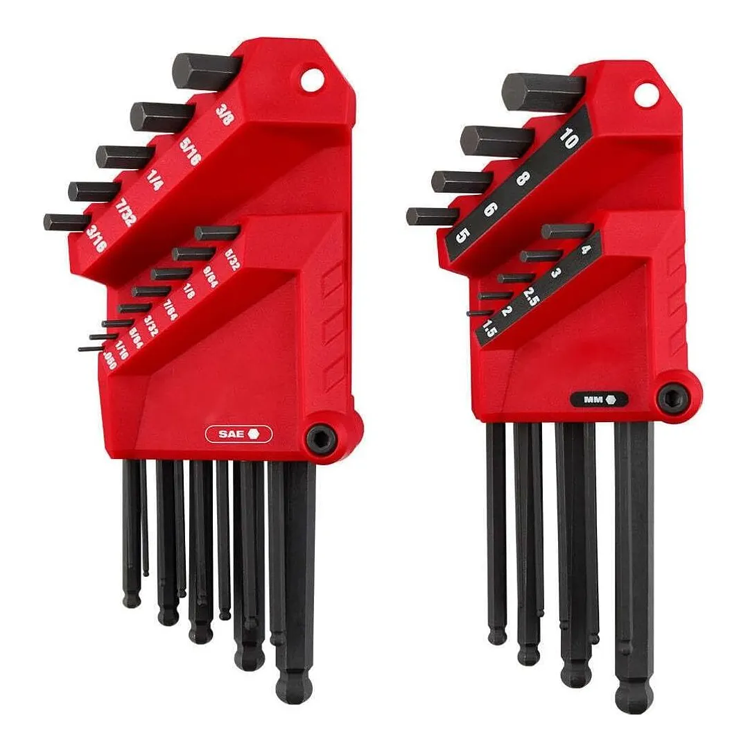 Juego De Llaves Allen Milwaukee 9pc Métrico Punta Esférica Rojo 1