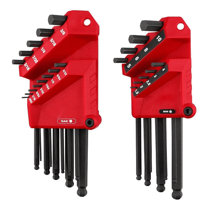 Juego De Llaves Allen Milwaukee 9pc Métrico Punta Esférica Rojo 1