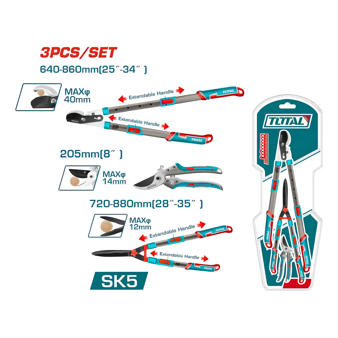 Total Tijeras De Poda Industrial Tht1593301 - 3pcs 3