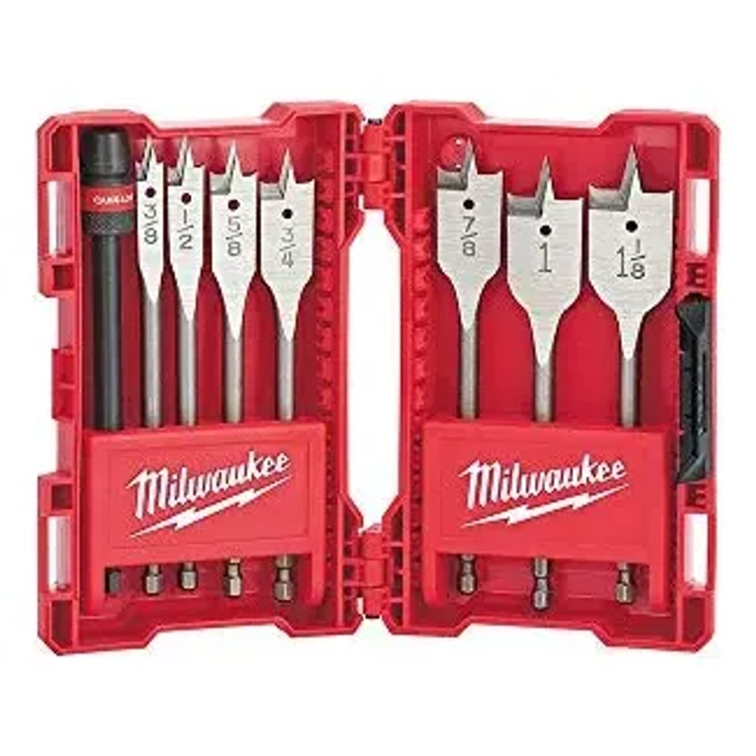 Brocas Planas Para Madera Milwaukee 49-22-0175 6 PuLG 8 Pzas 1